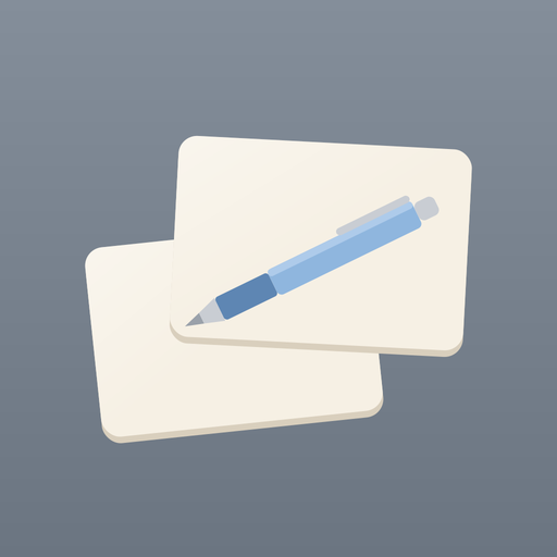 Card Ink app icon: two cream flashcards with a blue pen